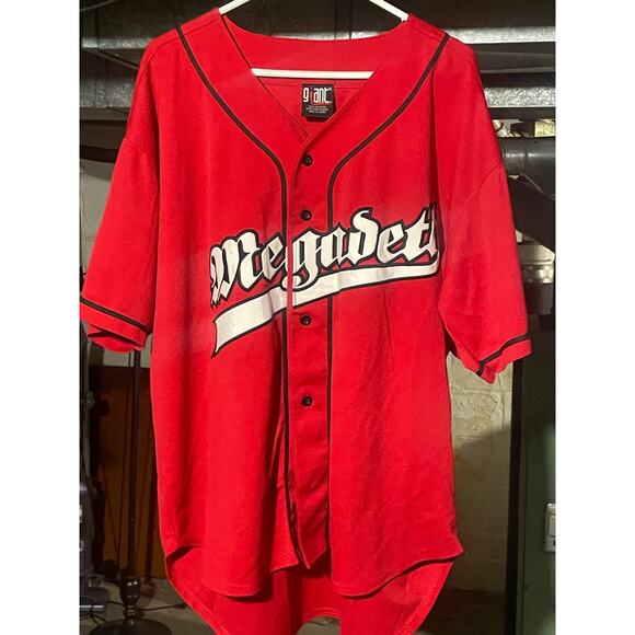 Vintage Megadeth Red XL Baseball Jersey (Giant) - Picture 1 of 5